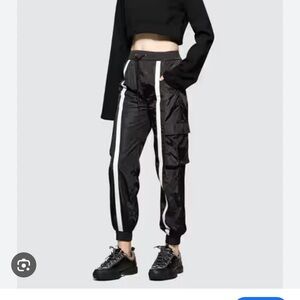 Danielle Guizio Black Track Pants Relaxed Fit